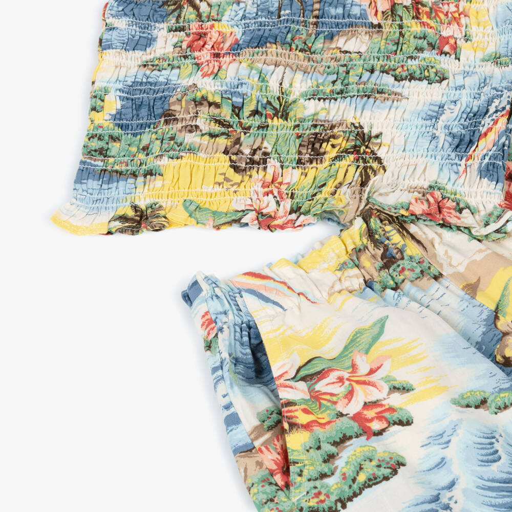 Ralph Lauren-Girls Colourful Tropical Print Shorts Set | Childrensalon Outlet