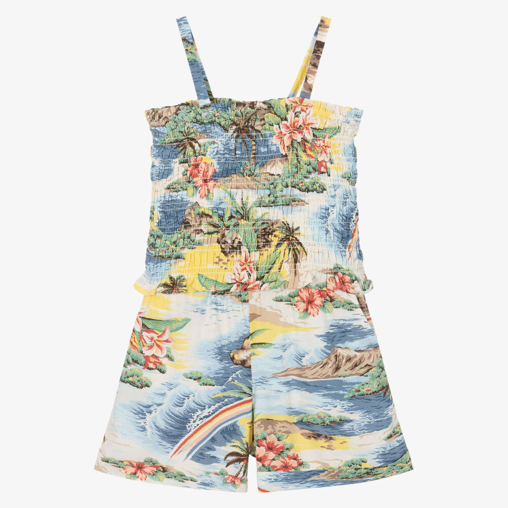 Ralph Lauren-Girls Colourful Tropical Print Shorts Set | Childrensalon Outlet