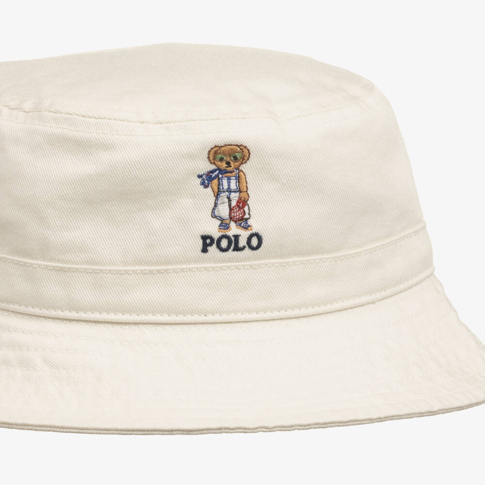 Ralph Lauren-Girls Cotton Bear Sun Hat | Childrensalon Outlet