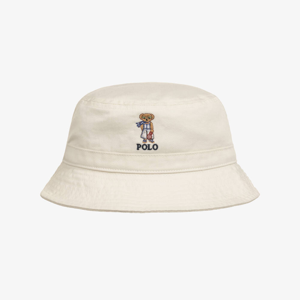 Ralph Lauren-Girls Cotton Bear Sun Hat | Childrensalon Outlet