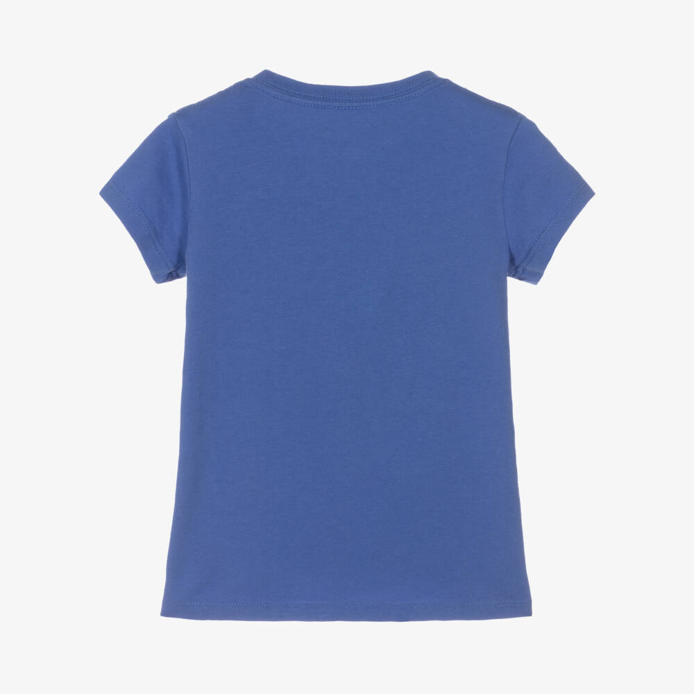 Ralph Lauren-Girls Cotton Blue Logo Tee | Childrensalon Outlet