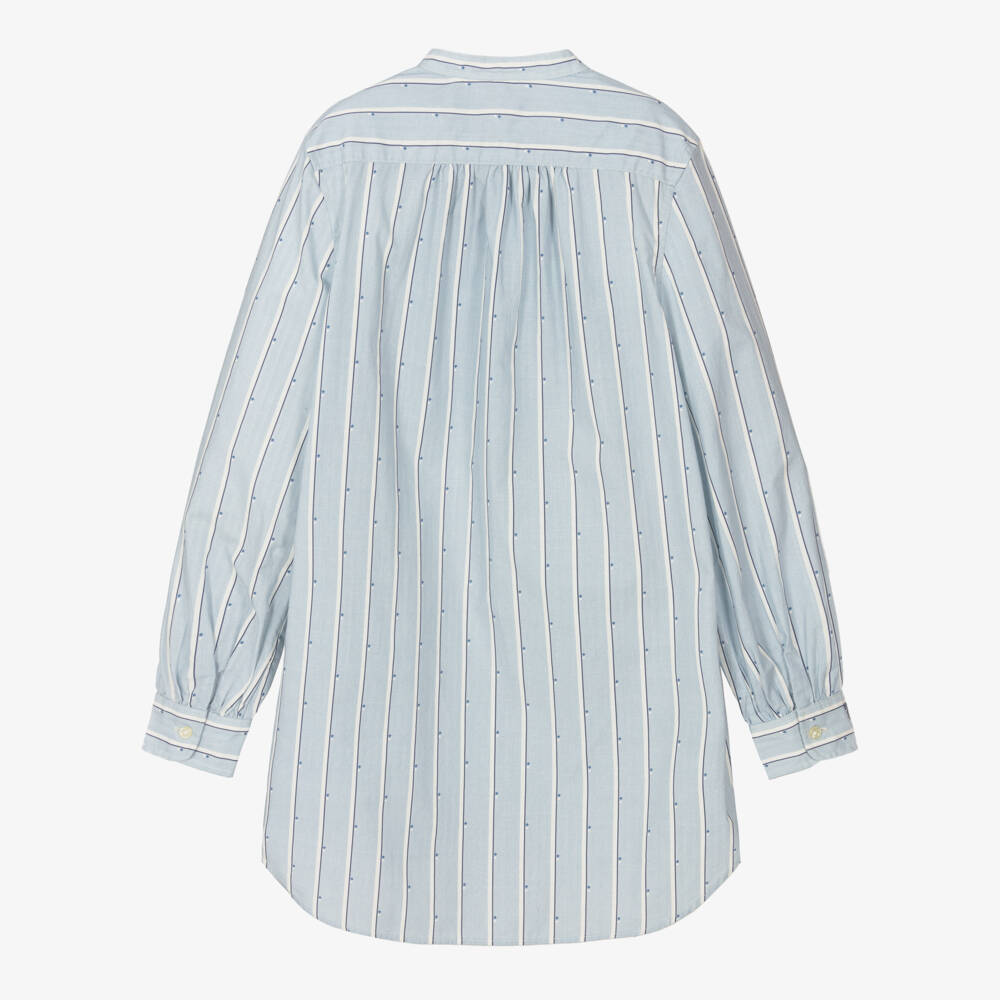 رالف لورين-فستان قميص قطن لون أزرق | Childrensalon Outlet