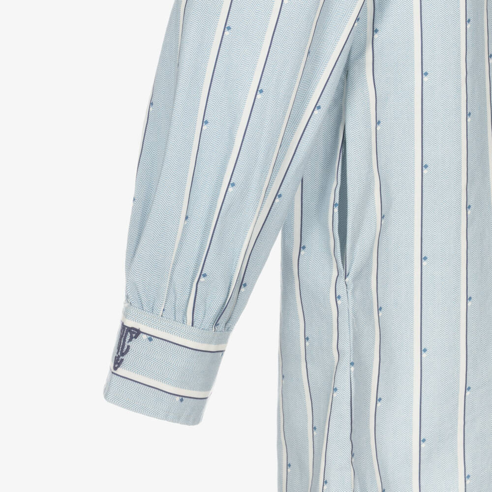 رالف لورين-فستان قميص قطن لون أزرق | Childrensalon Outlet