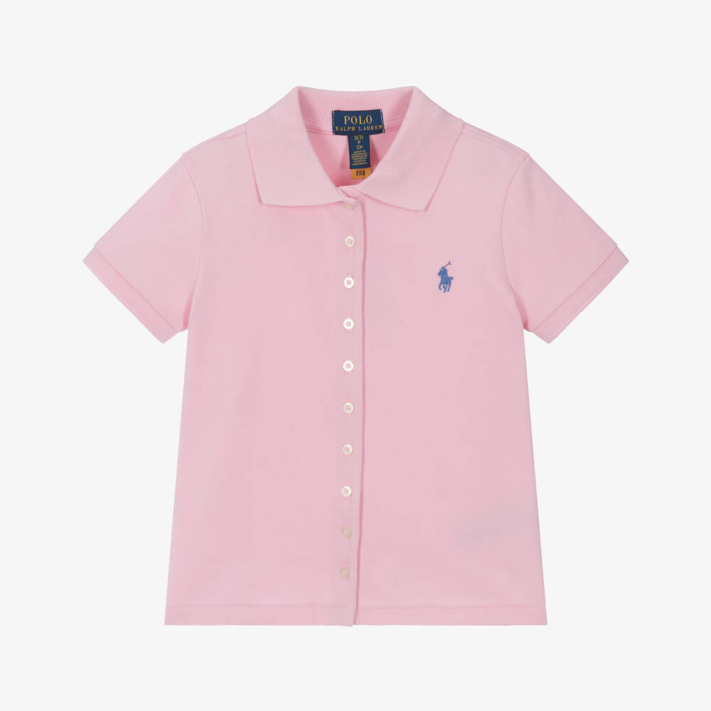Ralph Lauren-Girls Cotton Candy Buttoned Polo | Childrensalon Outlet