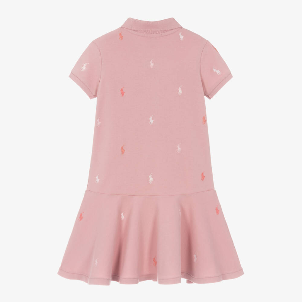 Ralph Lauren-Girls Cotton Pink Polo Dress | Childrensalon Outlet