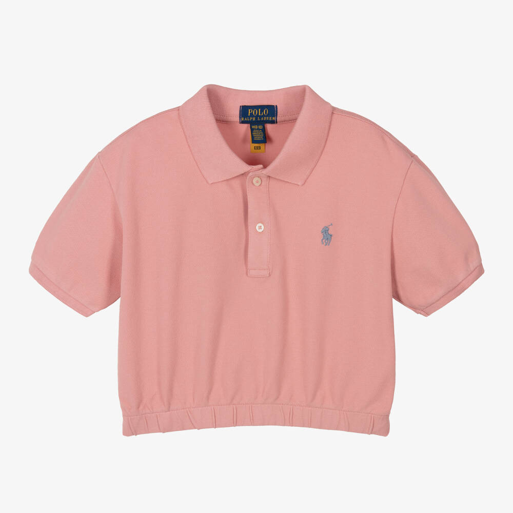Ralph Lauren-Girls Cotton Pink Polo Top | Childrensalon Outlet