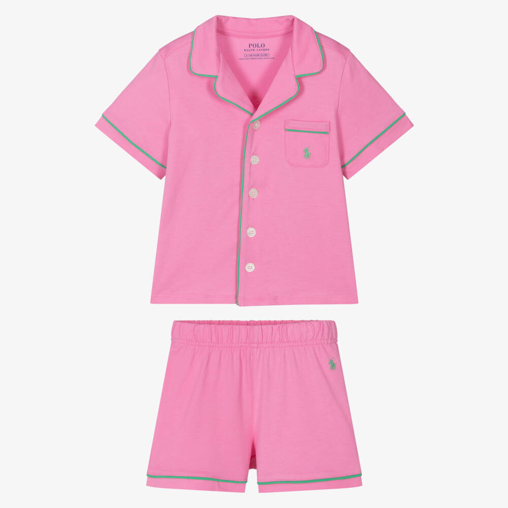 Ralph Lauren-Girls Cotton Sleep Set in Pink | Childrensalon Outlet