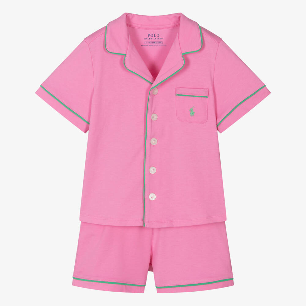 Ralph Lauren-Girls Cotton Sleep Set in Pink | Childrensalon Outlet