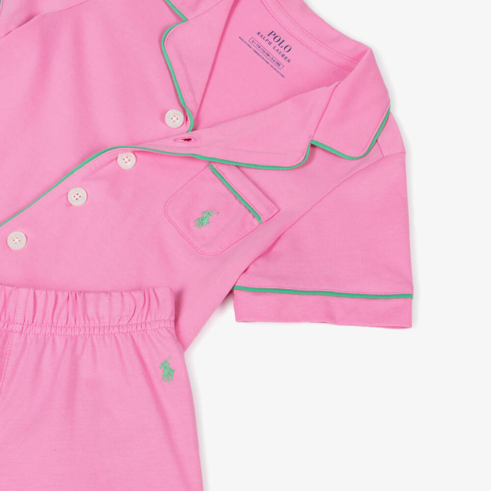 Ralph Lauren-Girls Cotton Sleep Set in Pink | Childrensalon Outlet