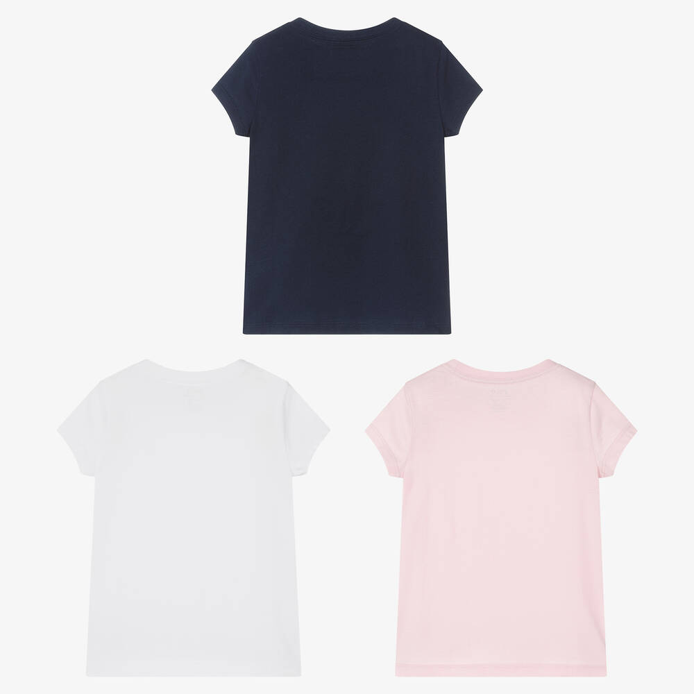 Ralph Lauren-Girls Cotton T-Shirts (3 Pack) | Childrensalon Outlet