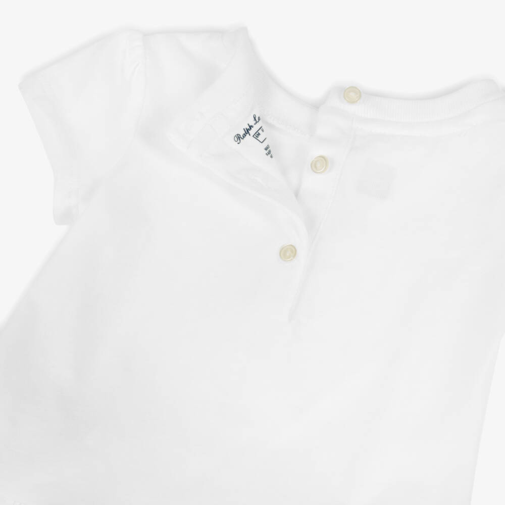 Ralph Lauren-Girls Cotton Tee with Bear Appliqué | Childrensalon Outlet