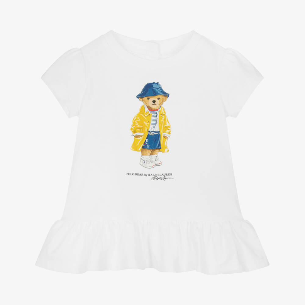 Ralph Lauren-Girls Cotton Tee with Bear Appliqué | Childrensalon Outlet