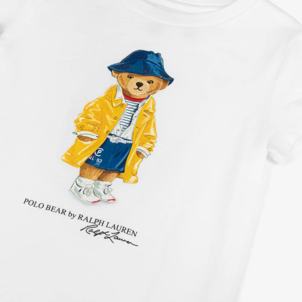 Ralph Lauren-Girls Cotton Tee with Bear Design | Childrensalon Outlet