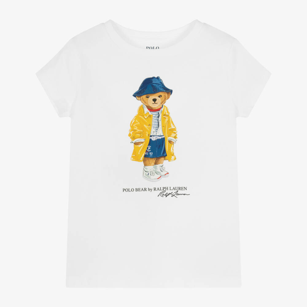 Ralph Lauren-Girls Cotton Tee with Bear Design | Childrensalon Outlet