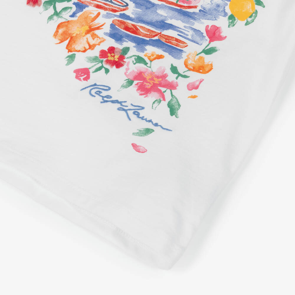 Ralph Lauren-Girls Cotton Tee with Riviera Design | Childrensalon Outlet