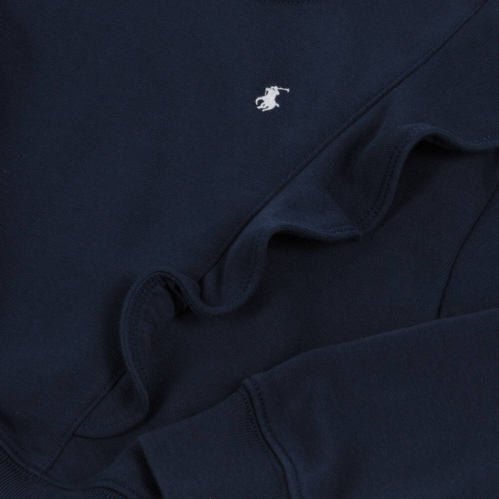 Ralph Lauren-Уютный синий топ с оборками для девочек | Childrensalon Outlet