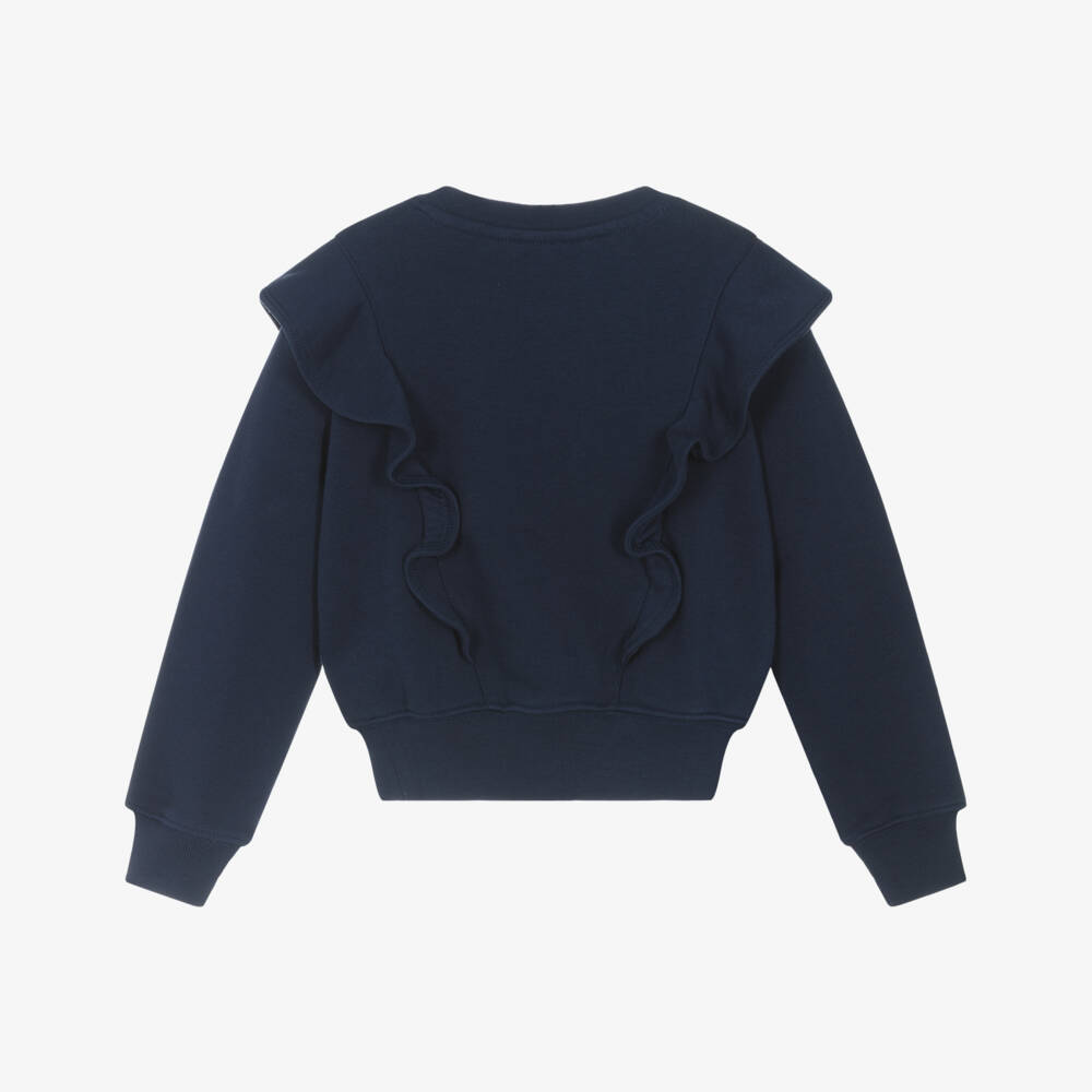 Ralph Lauren-Уютный синий топ с оборками для девочек | Childrensalon Outlet