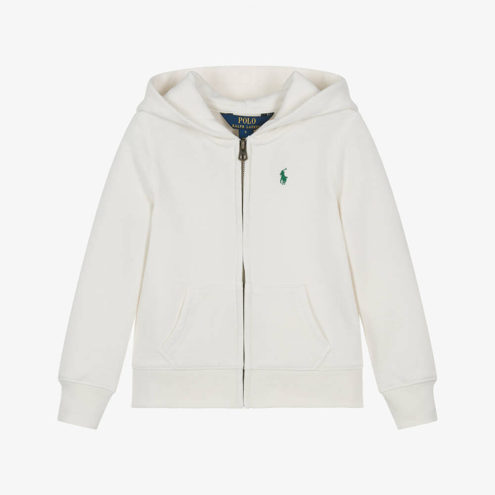Ralph Lauren-Girls Cream Hooded Jacket | Childrensalon Outlet