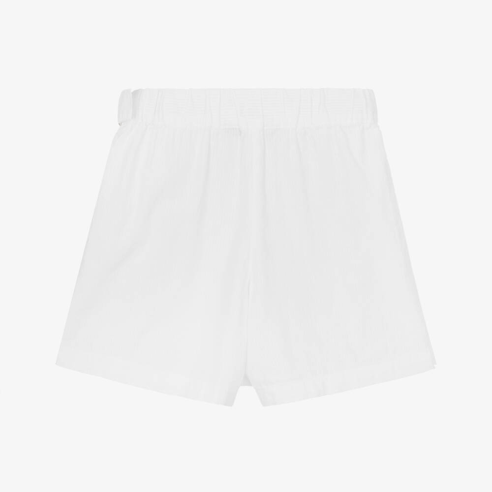Ralph Lauren-تنورة شورت قطنية بيضاء نقية للبنات | Childrensalon Outlet