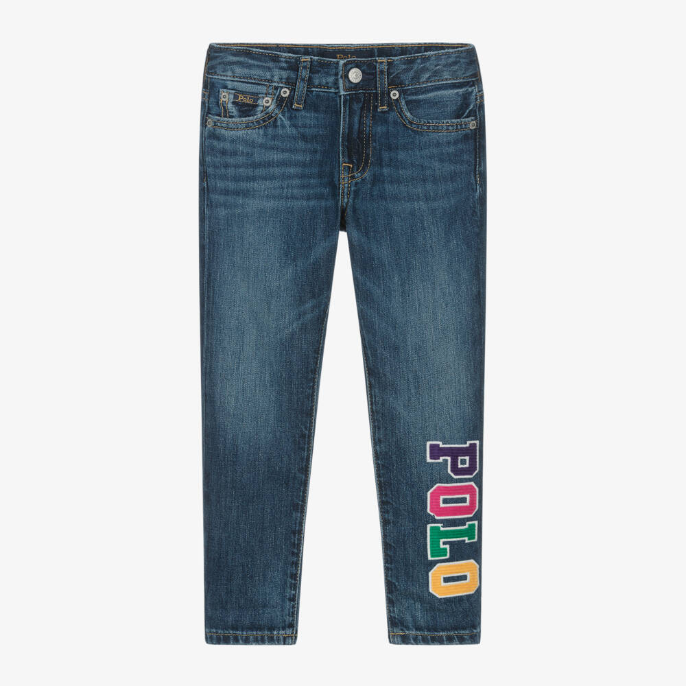 Ralph Lauren-Синие джинсы бойфренд слим для девочек | Childrensalon Outlet