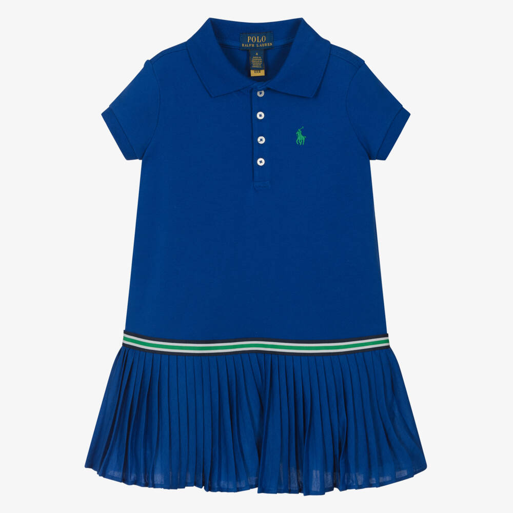 Ralph Lauren-فستان بولو أزرق أنيق للبنات | Childrensalon Outlet