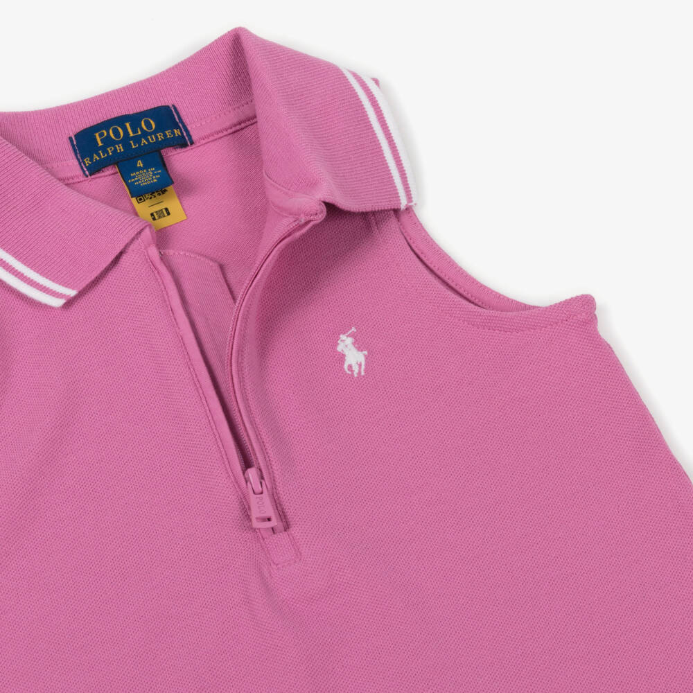 Ralph Lauren-Girls' Elegant Pink Polo Frock | Childrensalon Outlet