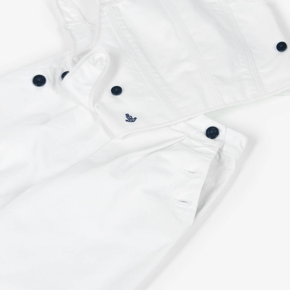 Ralph Lauren-Элегантный белый наряд из канвы для девочек | Childrensalon Outlet