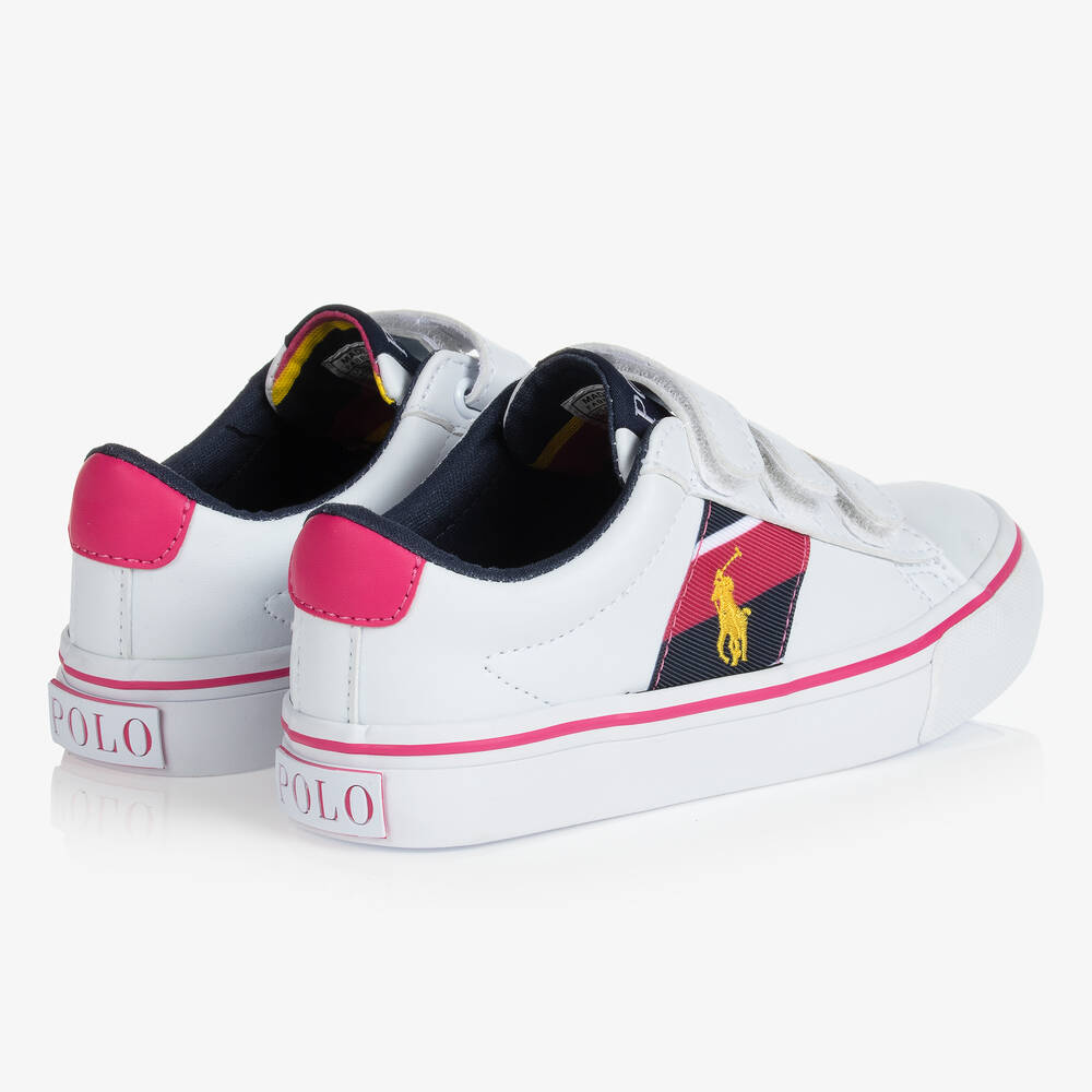 Polo Ralph Lauren Girls Faux Leather Trainers Childrensalon Outlet