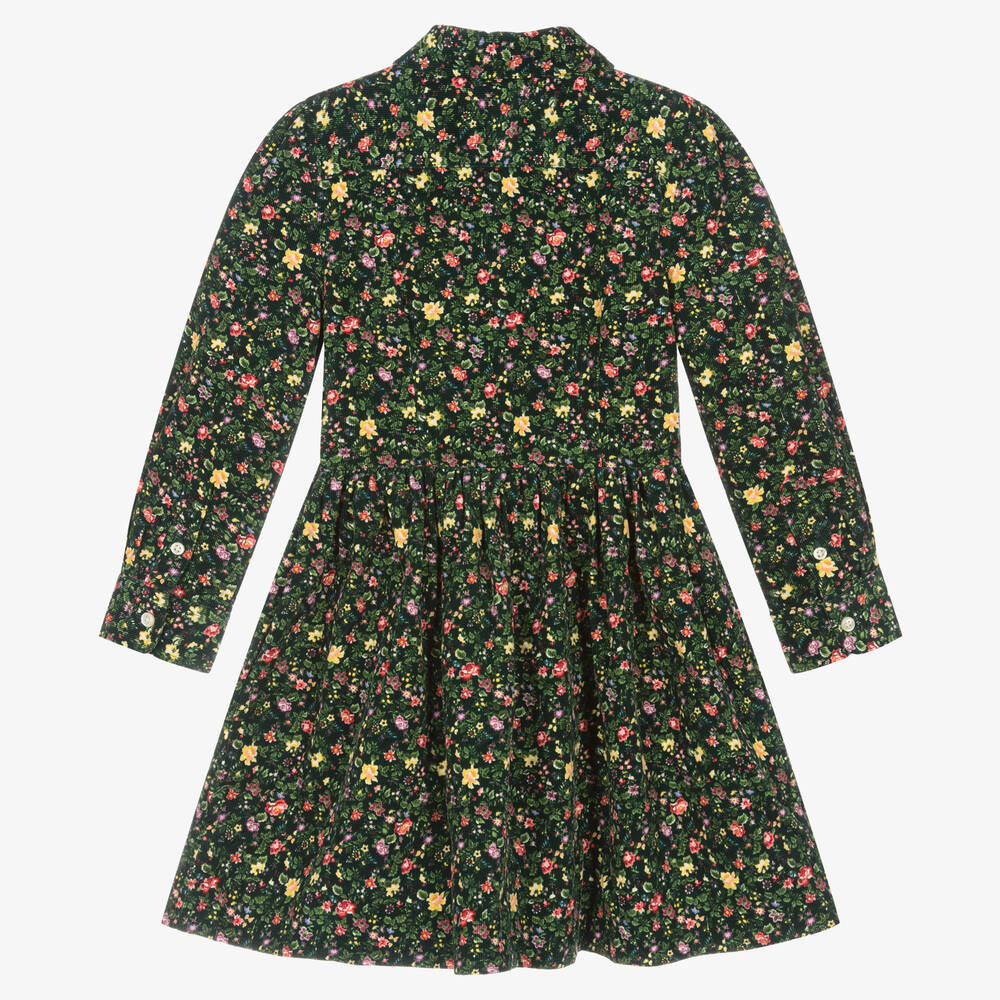 Поло Ralph Lauren-Вельветовое платье в цветочек для девочек | Childrensalon Outlet