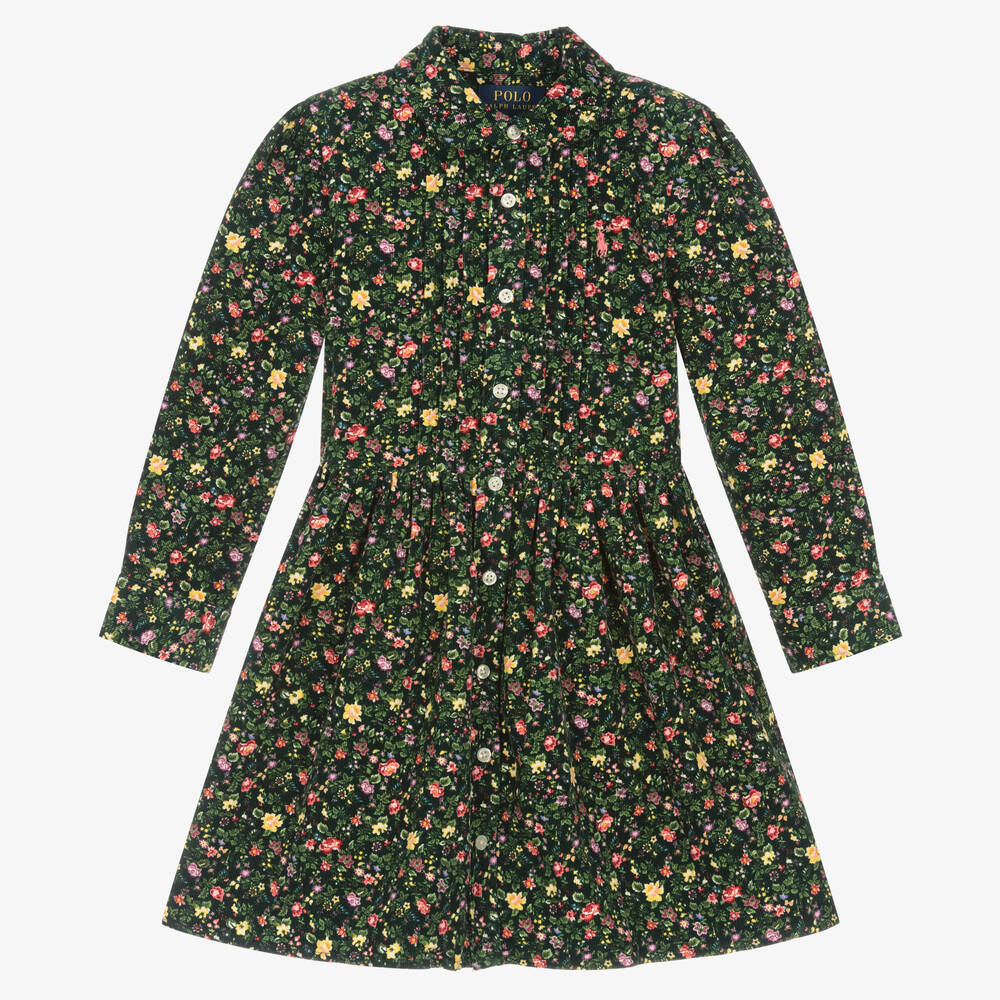 Polo Ralph Lauren-Girls Floral Corduroy Dress | Childrensalon Outlet
