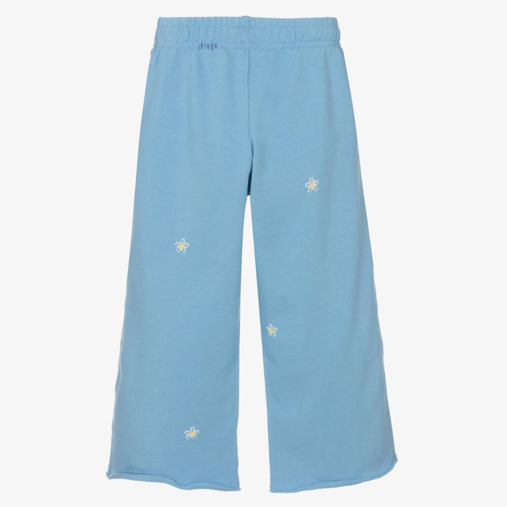Ralph Lauren-Girls Floral Cotton Blue Trousers | Childrensalon Outlet