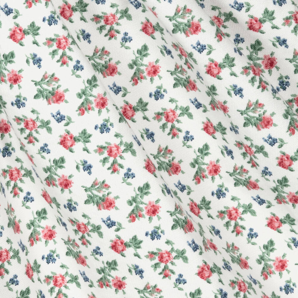 رالف لورين-فستان بطبعة ورود قطن لون عاجي وزهري | Childrensalon Outlet