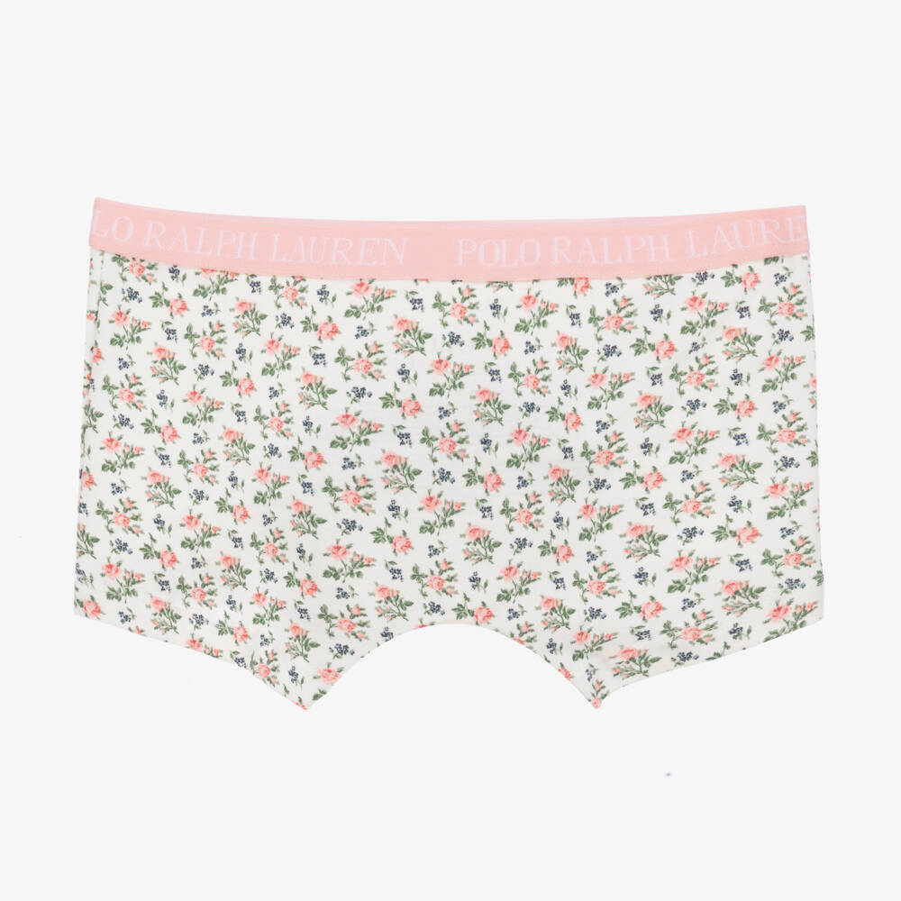 Ralph Lauren-Girls Floral & Plain Cotton Pants Set | Childrensalon Outlet