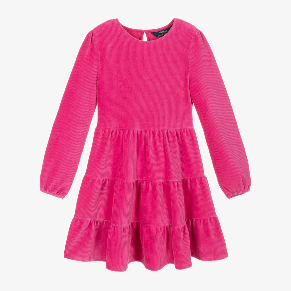 Ralph Lauren-Girls Fuchsia Corduroy Dress | Childrensalon Outlet