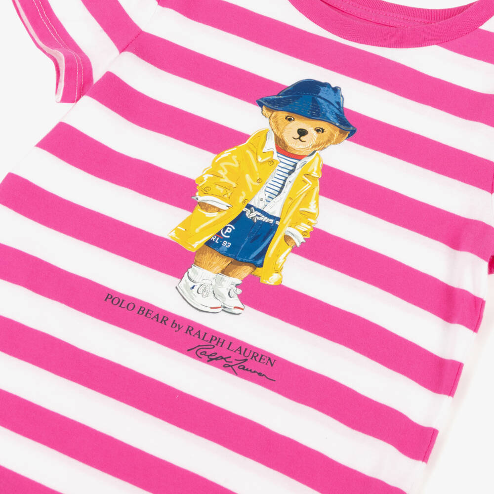 Ralph Lauren-Girls Fuchsia Cotton Bear Top | Childrensalon Outlet