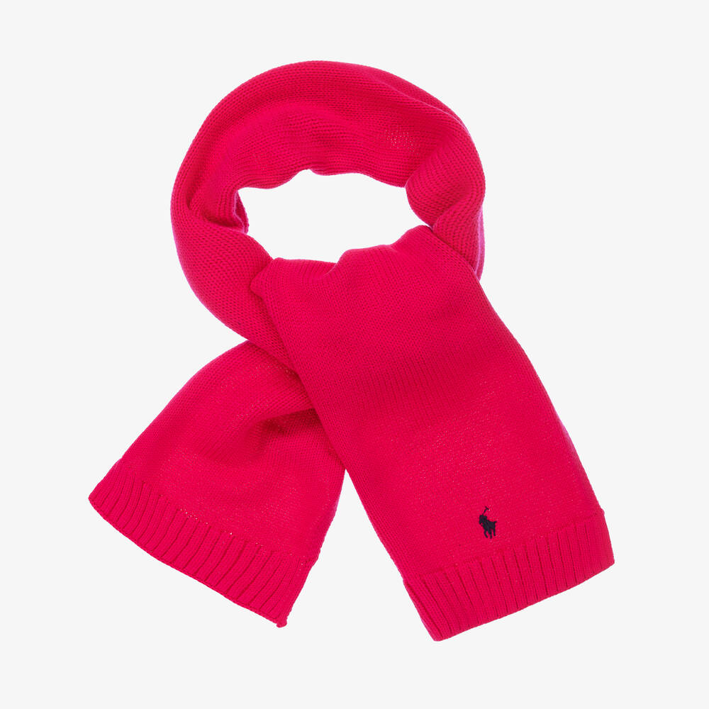 Polo Ralph Lauren - Girls Fuchsia Pink Logo Scarf | Childrensalon
