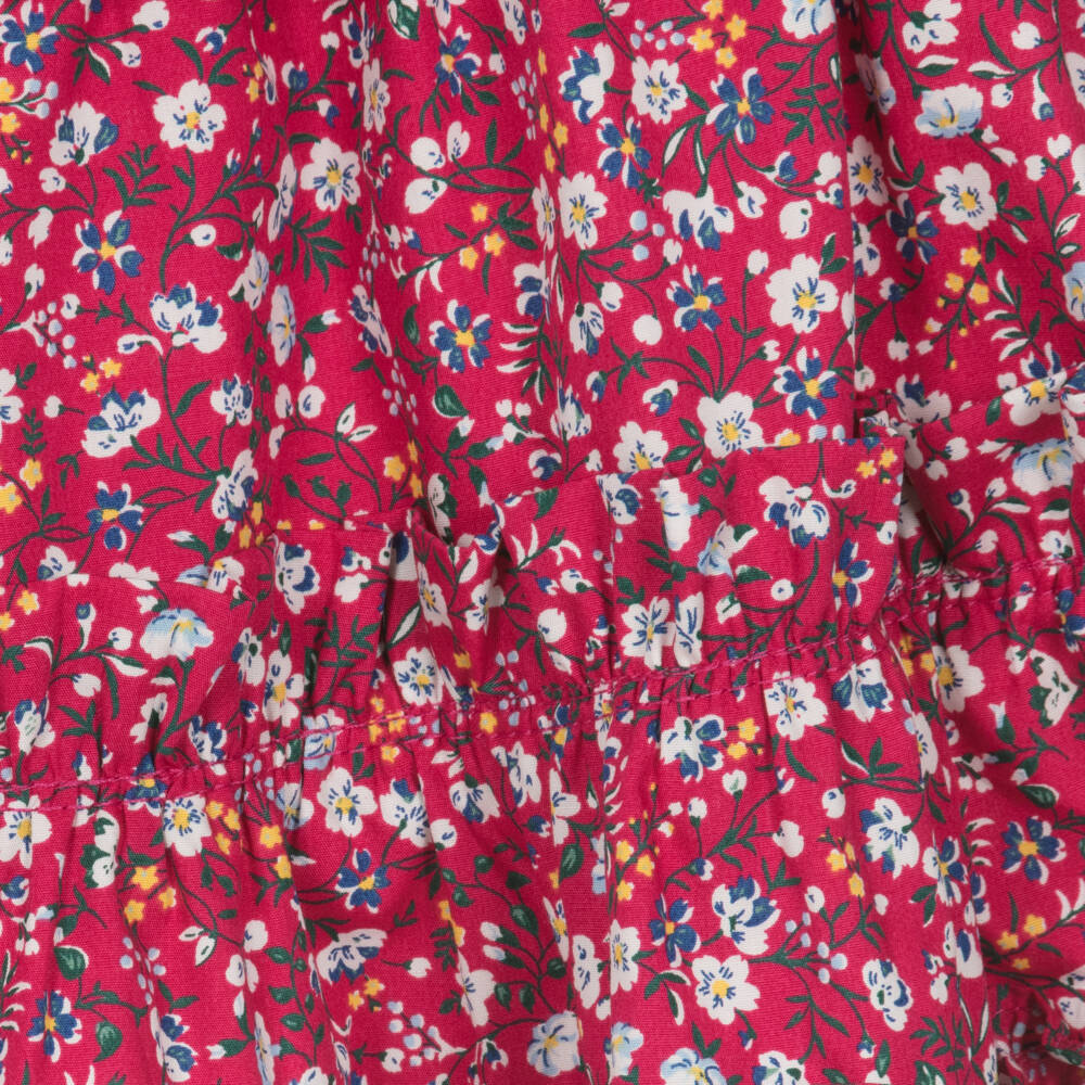 Ralph Lauren-Girls Fuchsia Ruffle Sweatshirt Dress | Childrensalon Outlet