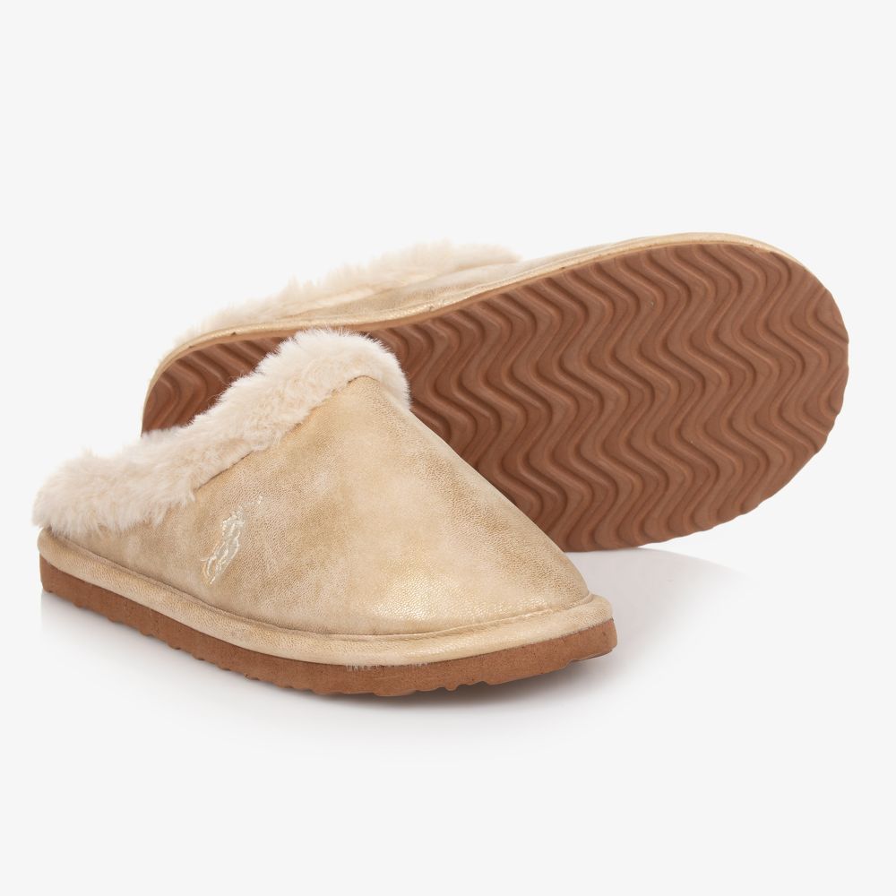 Polo Ralph Lauren - Chaussons dorés Fille | Childrensalon