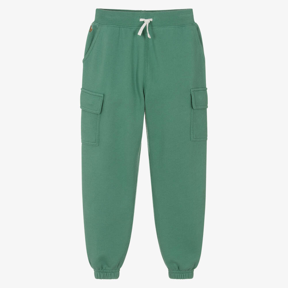 Ralph Lauren-Girls Green Cargo Style Jersey Joggers | Childrensalon Outlet