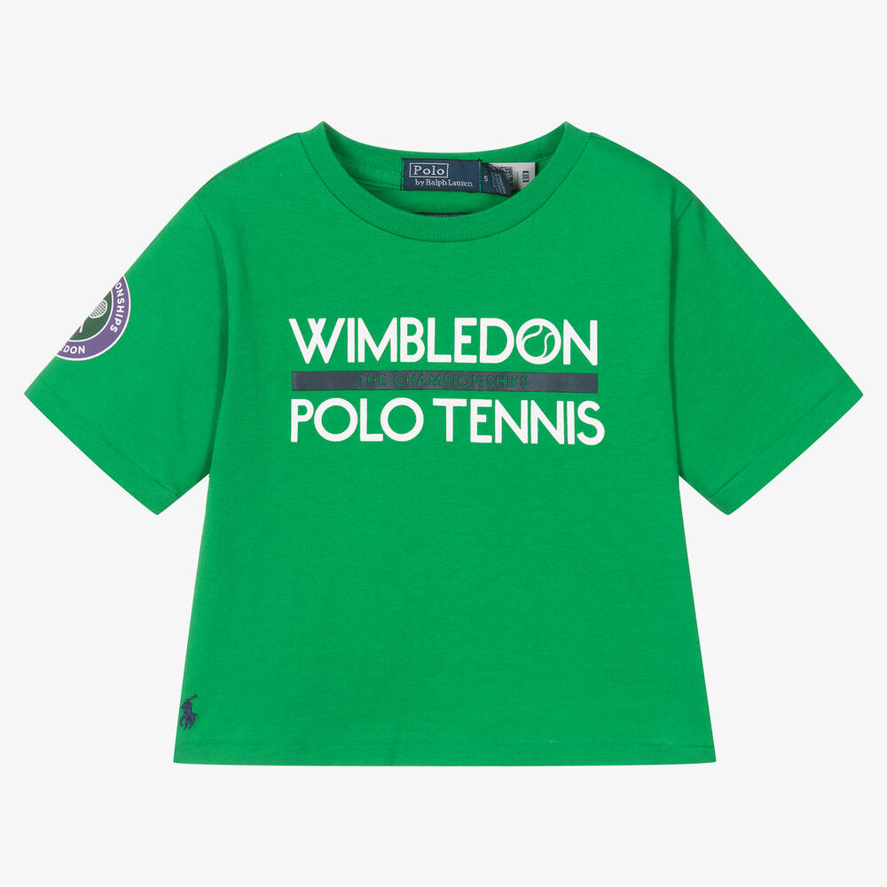 Polo Ralph Lauren - Grünes Wimbledon Baumwoll-T-Shirt | Childrensalon
