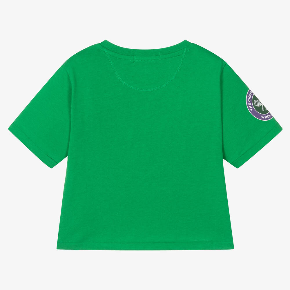 Polo Ralph Lauren-Girls Green Cotton Wimbledon T-Shirt | Childrensalon Outlet