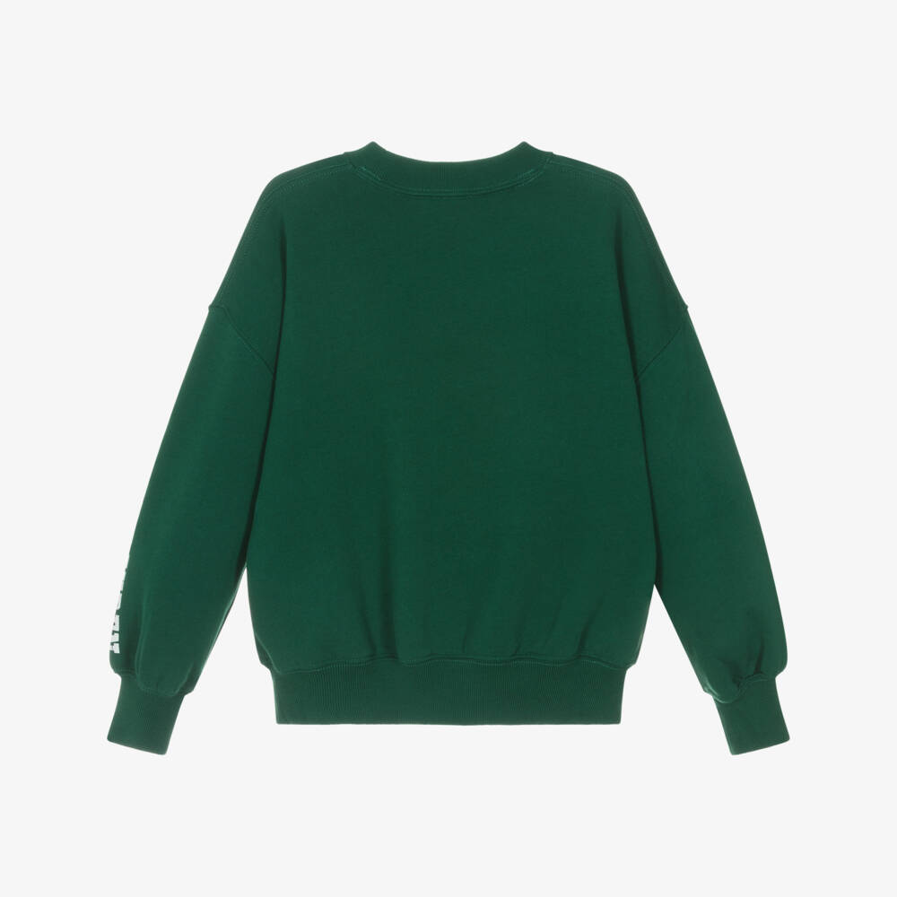Ralph Lauren-Girls Green Crest Logo Sweatshirt | Childrensalon Outlet