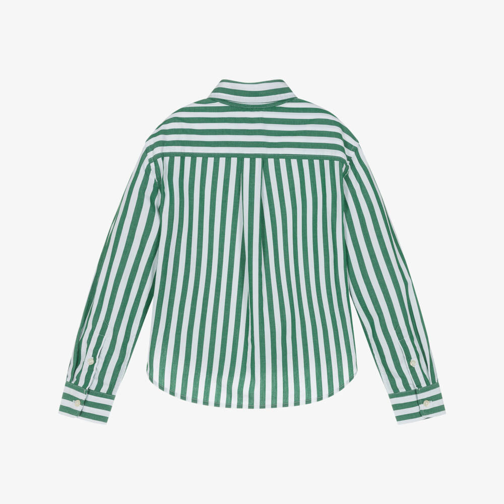 Ralph Lauren-Girls Green Striped Blouse | Childrensalon Outlet