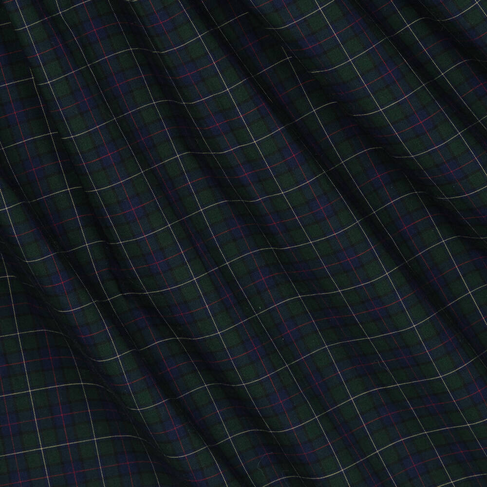 Ralph Lauren-فستان تارتان قطن لون أخضر داكن | Childrensalon Outlet