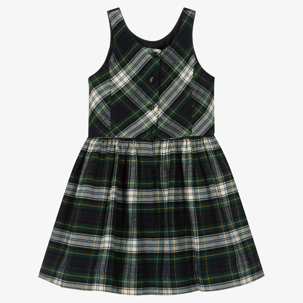 Polo Ralph Lauren Girls Green Tartan Dress Childrensalon Outlet