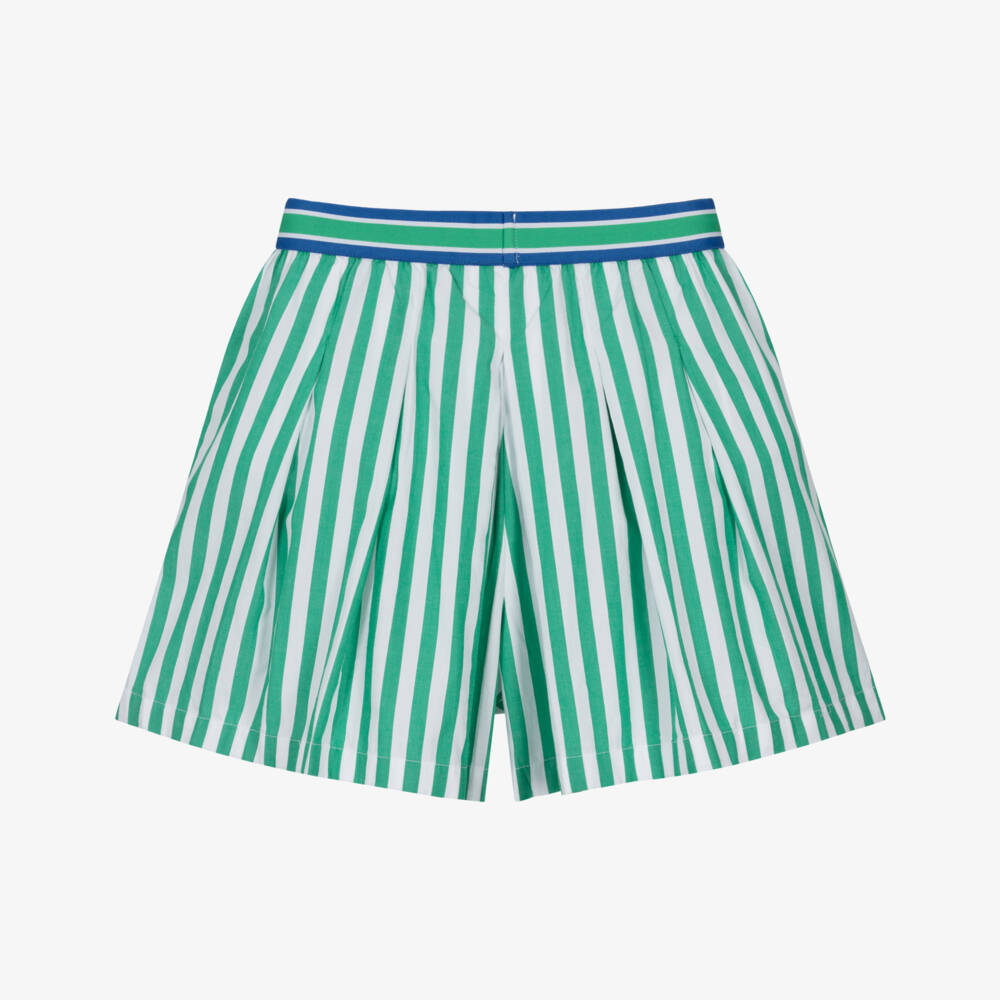 Ralph Lauren-Зеленые и белые полосатые шорты для девочек | Childrensalon Outlet
