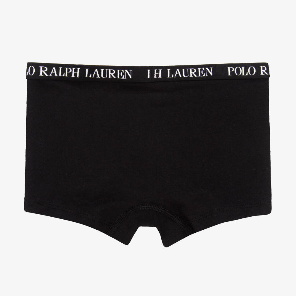 Ralph Lauren-Girls Grey & Black Cotton Pants (2 Pack) | Childrensalon Outlet