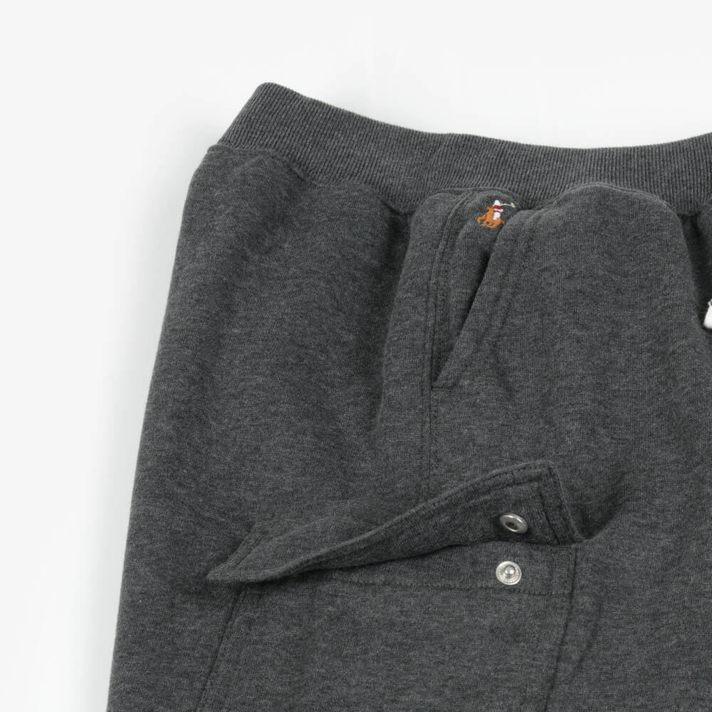 Ralph Lauren-Girls Grey Cotton Cargo Joggers with Pony Logo | Childrensalon Outlet