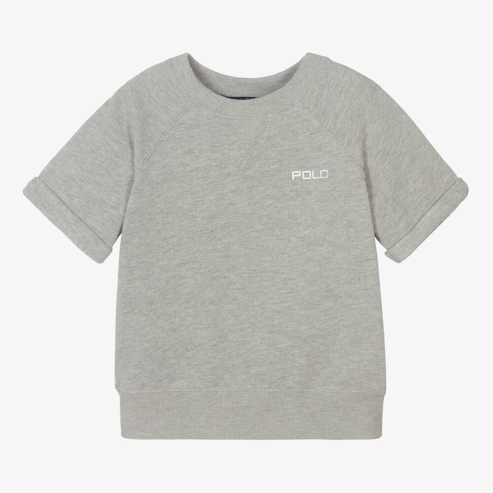 Polo Ralph Lauren - Girls Grey Jersey Sweatshirt | Childrensalon