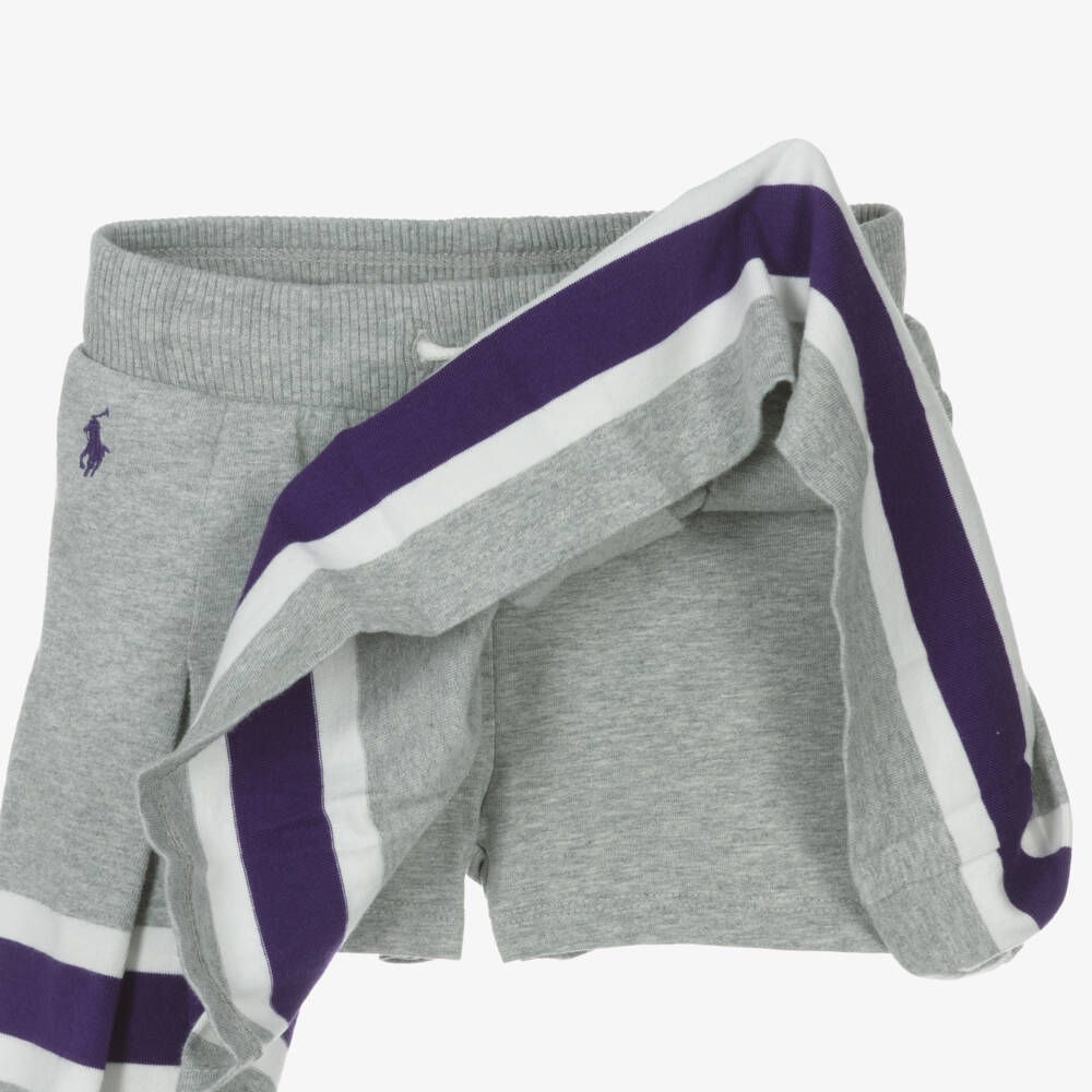 Ralph Lauren-سكورت بكسرات قطن لون رمادي | Childrensalon Outlet